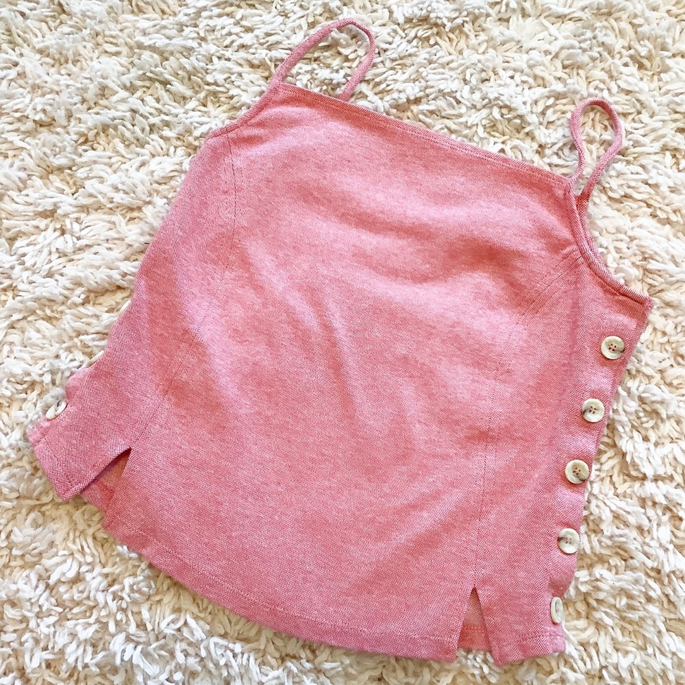 Meadow Rue by Anthropologie Red Button Tank Top